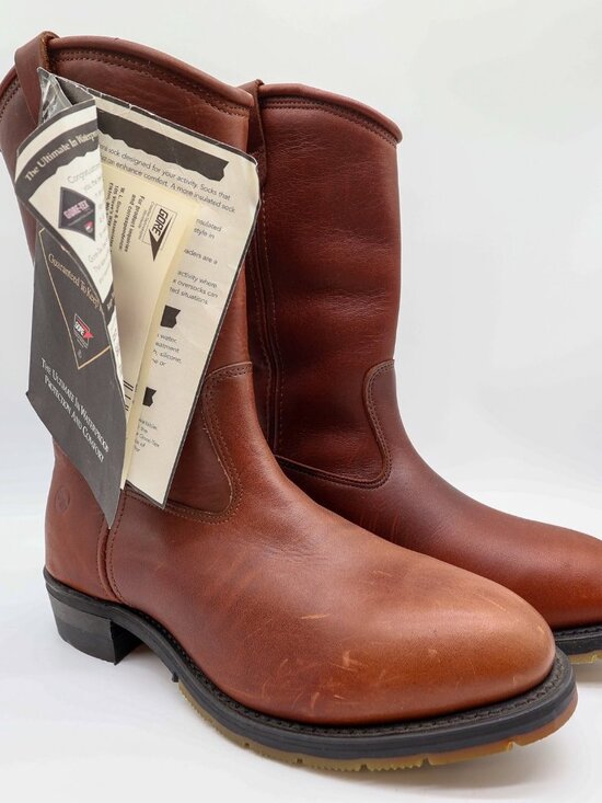 Vintage Double-H Boots Mens 9.5 D Brown Leather Gore-Tex Work Boots 2580 NWB main image 16